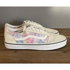 Vans Missy Ward Sneakers Size 6 Heart Tie Die Blue Pink White Canvas Lace Up